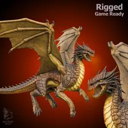 Fire Dragon Rigged Animated