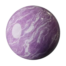 High-quality PBR Amethyst Veil Marble texture suitable for 3D modeling and rendering in Blender and other software.