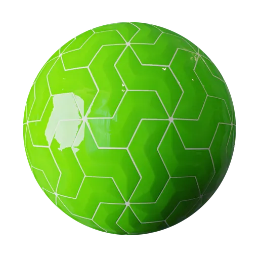 Stylized Green Chevron Geometric Tiles