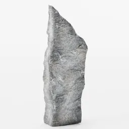 "Low-poly Standing Stone 2 3D model for Blender 3D, featuring PBR textures and a monolith design. Ideal for creating immersive environments in video games or virtual installations. Created by Alexander Stirling Calder."
