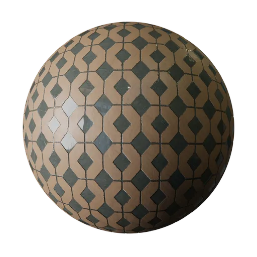 Polygon Pattern Green Marble