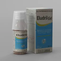 Eludril Cardbord and Bottle