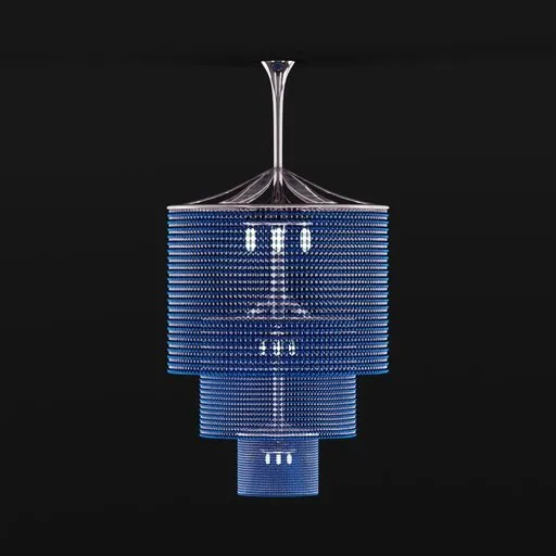 Detailed 3D model of a vintage chandelier, compatible with Blender for lighting design visualization.
