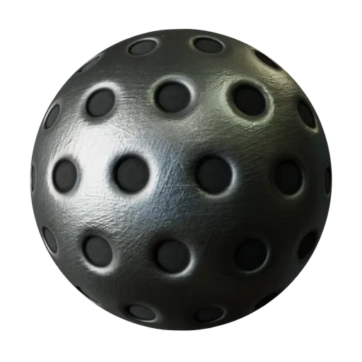 2K PBR scratched metal texture with dots suitable for Blender, featuring detailed displacement for realistic rendering.
