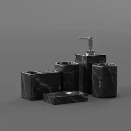 Black Marble Bathroom Acessories