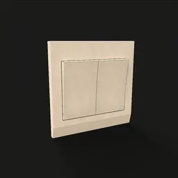 Realistic textured dual light switch 3D model, optimized for Blender, suitable for game development and architectural renderings.