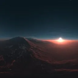 Planet Space Terrain Sunset