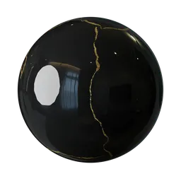 Polished Black Kintsugi Marble