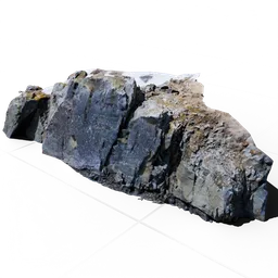 Rock Wall with Snow and Moss