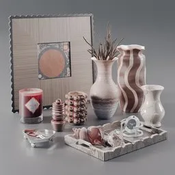 Decoration set in a bege colors