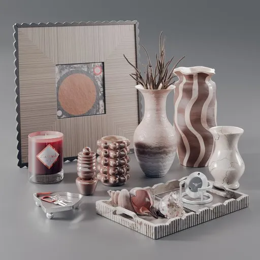 Decoration set in a bege colors