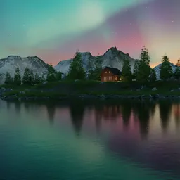 Wood Cabin Mountain Lake