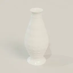 Elegant digital 3D model of a white ceramic flower vase designed for Blender rendering.