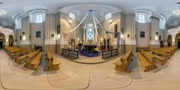 High-resolution HDR interior of a serene church with detailed architectural elements for scene lighting.