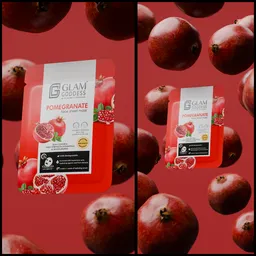 Floating pomegranate product mockup