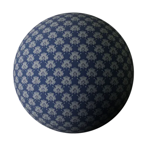 High-resolution floral wallpaper PBR material for Blender 3D, customizable colors and roughness for versatile design use.