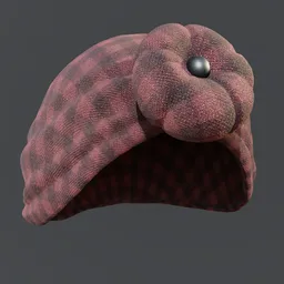 Checkered Fabric Turban Hat