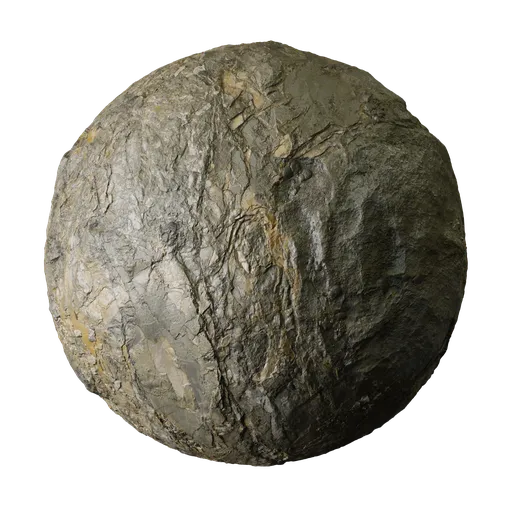 Wet Shattered Gray Rock Face