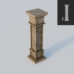 Ancient Mossy Stone Column