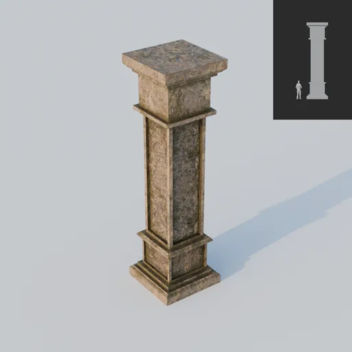 Ancient Mossy Stone Column