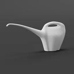 Detailed 3D model of a plastic watering can for indoor plant care, designed in Blender.
