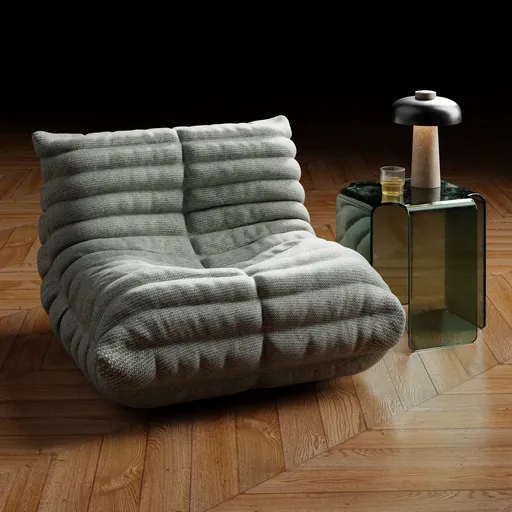 Wool Armchair and Side Table