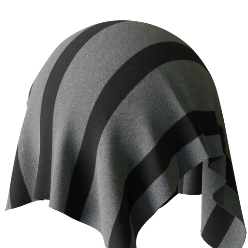 High-resolution PBR gray thick strip fabric material for Blender 3D artists.