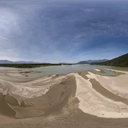 River Mountain Landscape Sunny Day