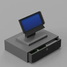Low Poly Food Trailer Cash Register