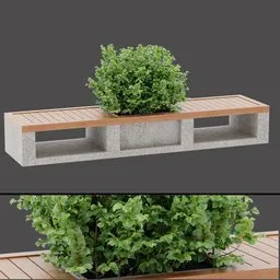 Concrete Foliage Bench