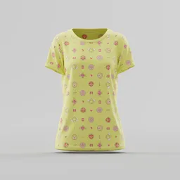 Pale Yellow Magical Motif T-Shirt