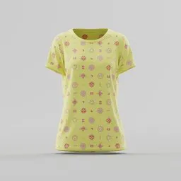 Pale Yellow Magical Motif T-Shirt