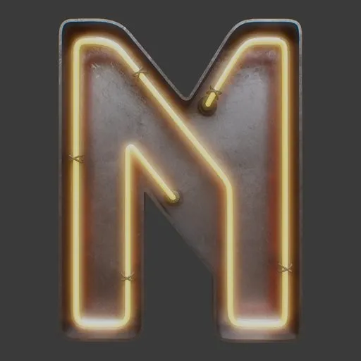 Neon Letter M