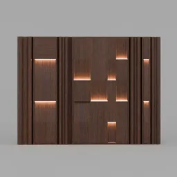 Geometric Dark Walnut Wall Panel