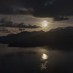 Night Moon Clouds Landscape