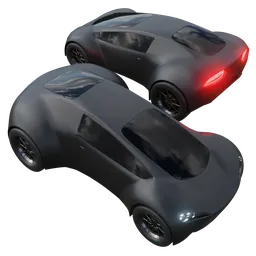 Sci-fi futuristic black racing car