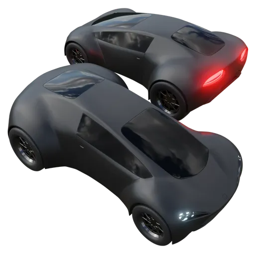 Sci-fi futuristic black racing car