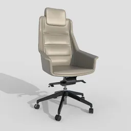 Office Chair White Leather