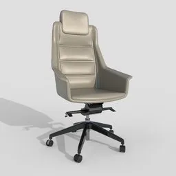 Office Chair White Leather