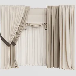 GD Silk and Cotton Curtain Set