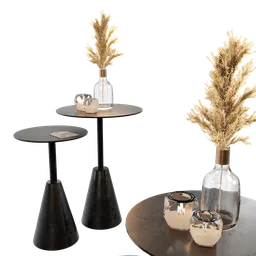 Detailed 3D rendering of nesting side tables, suitable for Blender 3D modeling and design visualization.