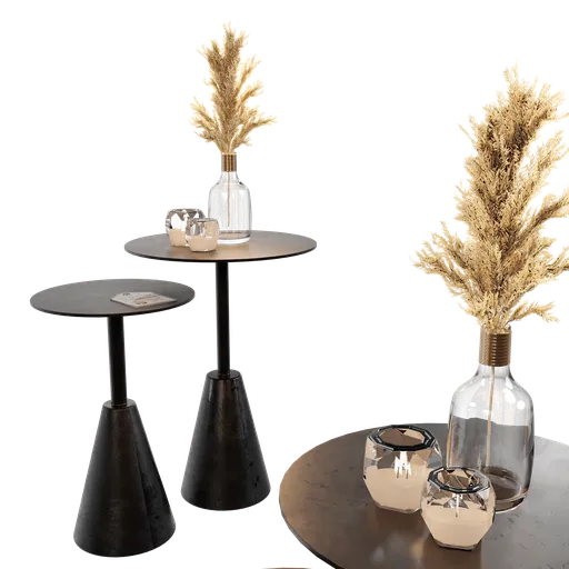 Detailed 3D rendering of nesting side tables, suitable for Blender 3D modeling and design visualization.