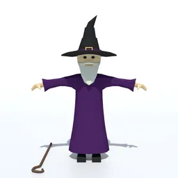 Low Poly Wizard Rigged