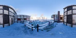Daytime Sunny Village HDRi in Winter