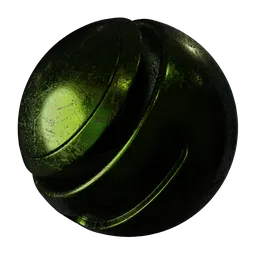 High-quality PBR green painted scratched metal texture for 3D modeling and rendering in Blender.