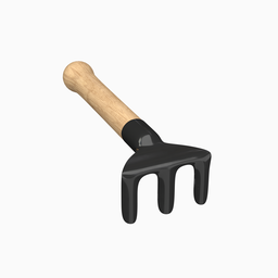 "3D model of a black metal hand rake with wooden handle for gardening in Blender 3D. Inspired by Károly Brocky, this precisionist gadget is perfect for maintaining small plants and flowers."
Note: I included the keywords "Blender 3D," "gardening," "precisionist gadget," "small plants," and "Károly Brocky" in the alt text to optimize SEO for relevant searches.