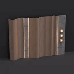 Modern Wavy Wood & Concrete Wall Panel