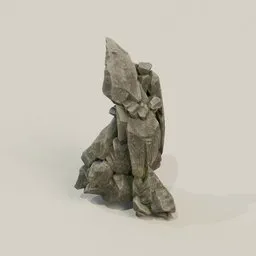 Sculpted fantasy rock model with moss detailing and 4K textures, versatile for varied 3D landscapes.
