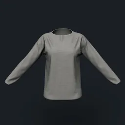 Heather Boat Neck Long Sleeve Shirt