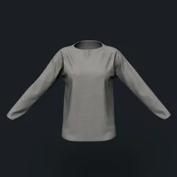 Heather Boat Neck Long Sleeve Shirt